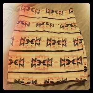 High waist stretchy printed skirt